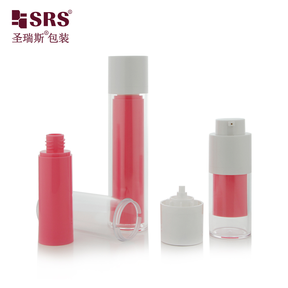 15ml 30ml 50ml 1oz Eye Cream Serum White Airless Round Bottle With Pink Pump