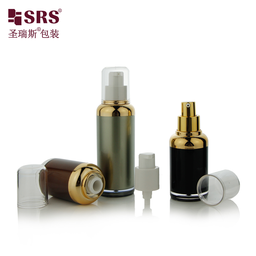 Factory Made Wholesale Round Shape Airless Lotion Pump Container Plastic Bottle