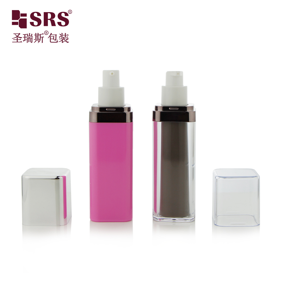 Free Sample 15ml 30ml 50ml Airless Press Pump Round Empty Plastic Foam Serum Lotion Bottle