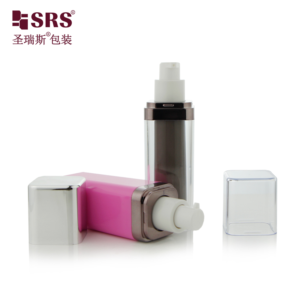 Free Sample 15ml 30ml 50ml Airless Press Pump Round Empty Plastic Foam Serum Lotion Bottle