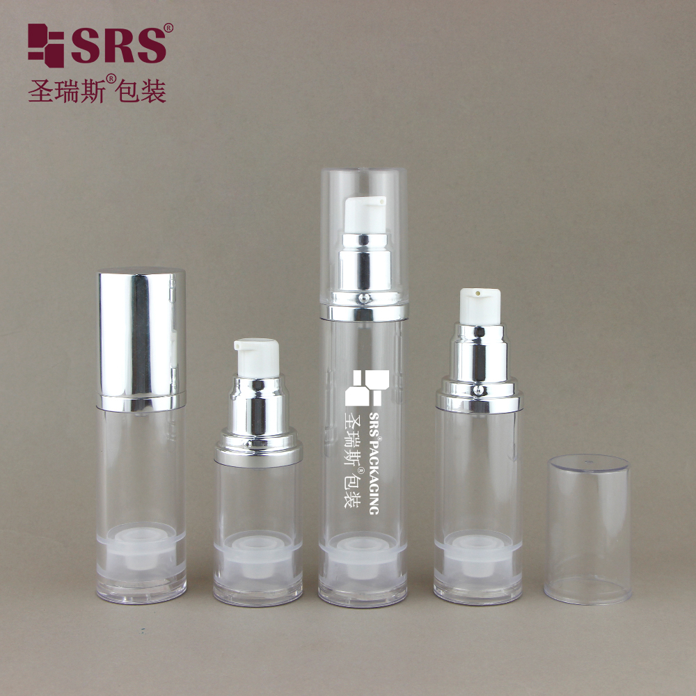 Wholesale Cosmetic Transparent Round Empty PP Plastic Airless Serum Bottle For Skin Care