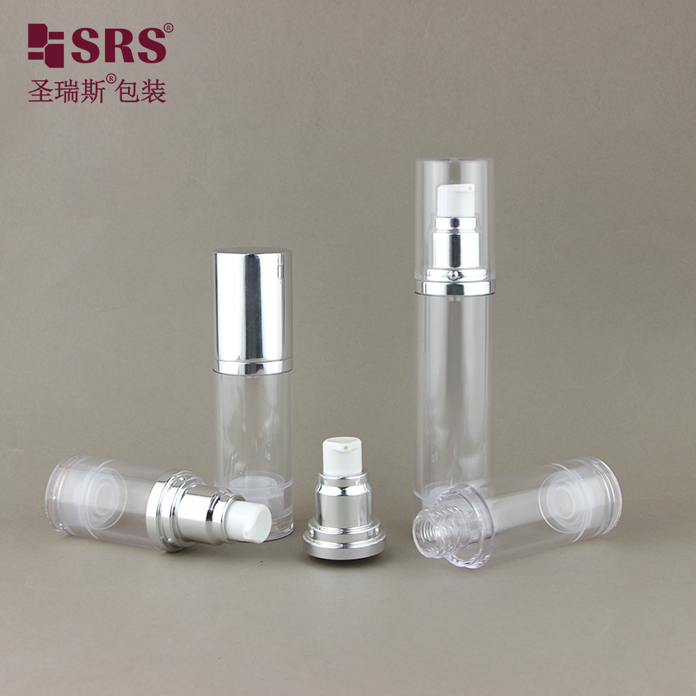 Wholesale Cosmetic Transparent Round Empty PP Plastic Airless Serum Bottle For Skin Care