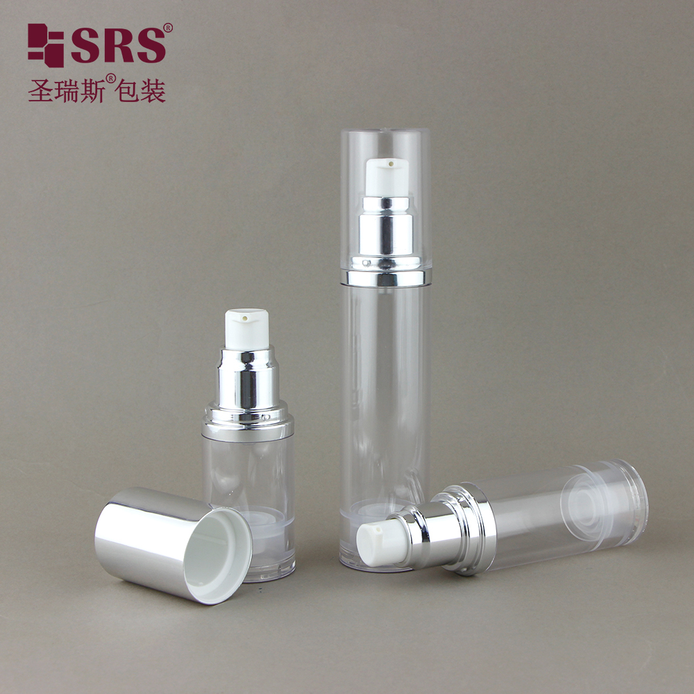 Wholesale Cosmetic Transparent Round Empty PP Plastic Airless Serum Bottle For Skin Care