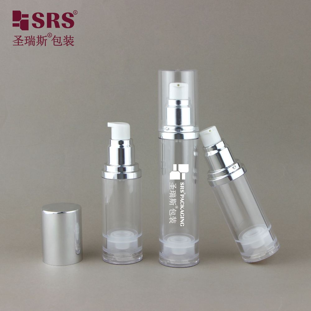 Wholesale Cosmetic Transparent Round Empty PP Plastic Airless Serum Bottle For Skin Care