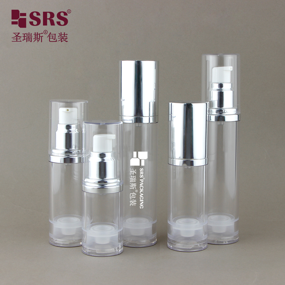 Wholesale Cosmetic Transparent Round Empty PP Plastic Airless Serum Bottle For Skin Care