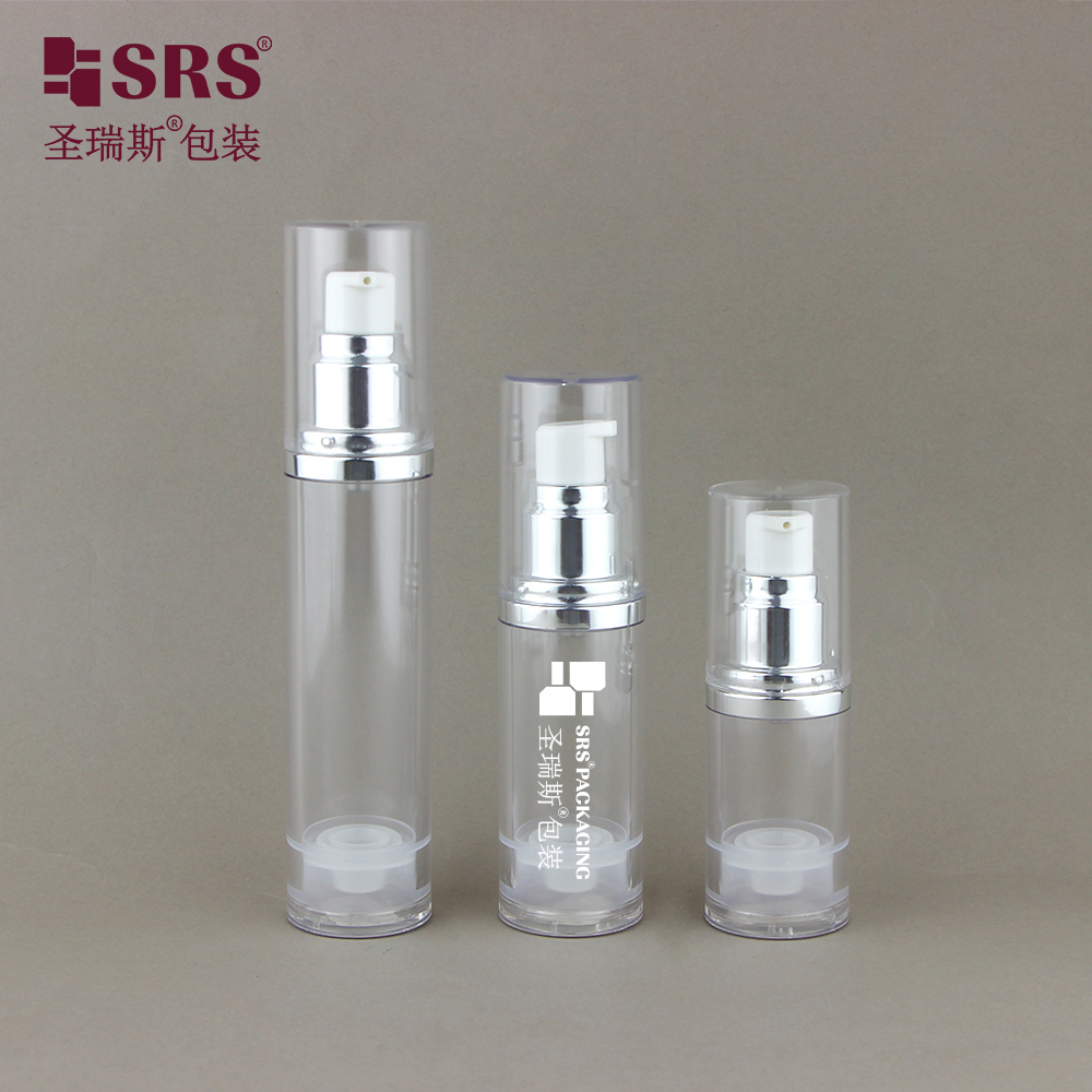 Wholesale Cosmetic Transparent Round Empty PP Plastic Airless Serum Bottle For Skin Care