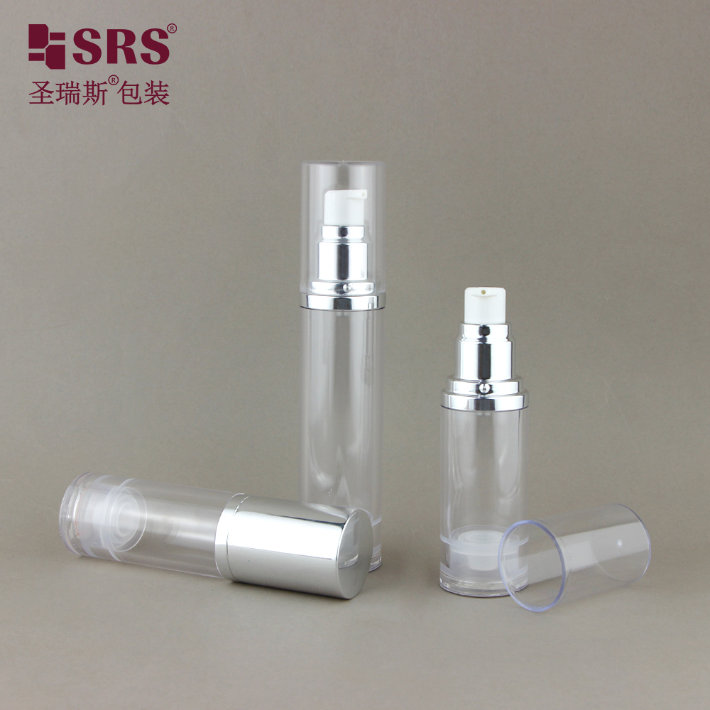 Wholesale Cosmetic Transparent Round Empty PP Plastic Airless Serum Bottle For Skin Care