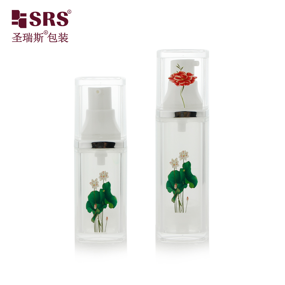 Skincare Packaging Body Lotion 15ml 30ml 50ml Airless Pump Bottle White Plastic Bottle Lotion Pump Bottle