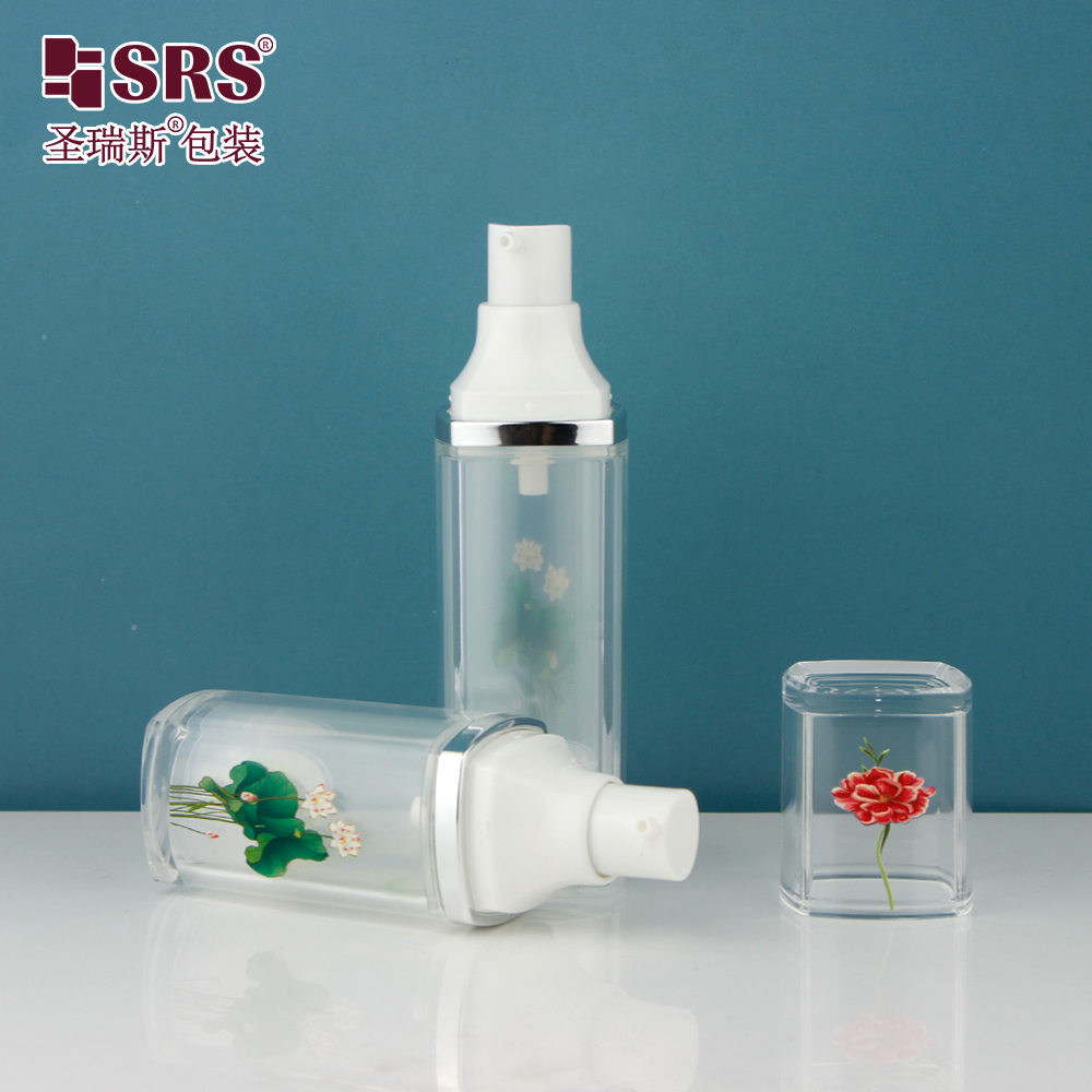 Skincare Packaging Body Lotion 15ml 30ml 50ml Airless Pump Bottle White Plastic Bottle Lotion Pump Bottle