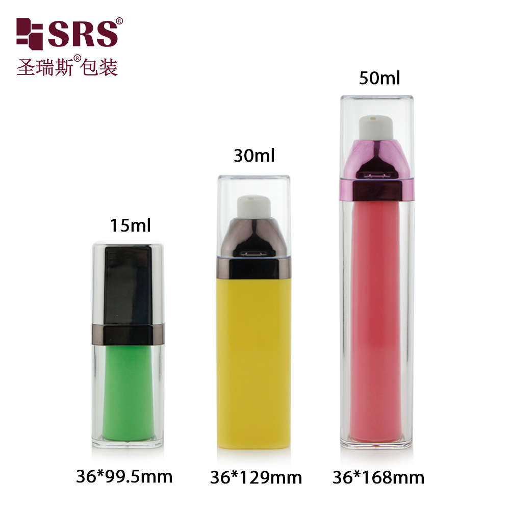 15ml 30ml 50ml Plastic Refillable Cosmetic Packaging Frosted Airless Round Lotion Pump Bottle