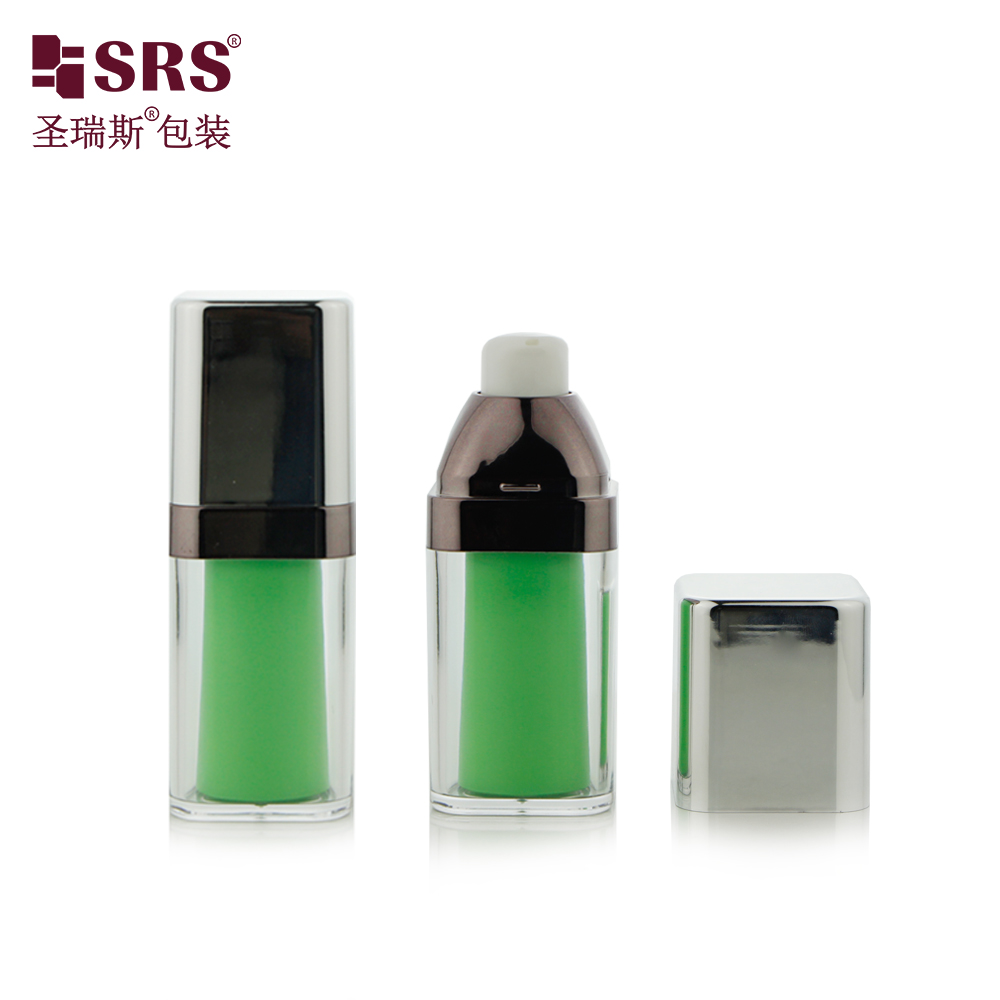 15ml 30ml 50ml Plastic Refillable Cosmetic Packaging Frosted Airless Round Lotion Pump Bottle