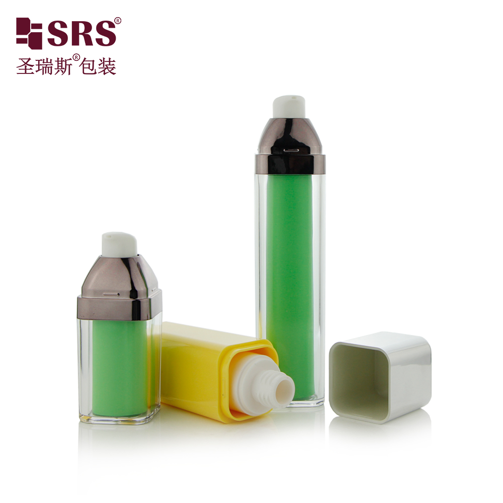 15ml 30ml 50ml Plastic Refillable Cosmetic Packaging Frosted Airless Round Lotion Pump Bottle