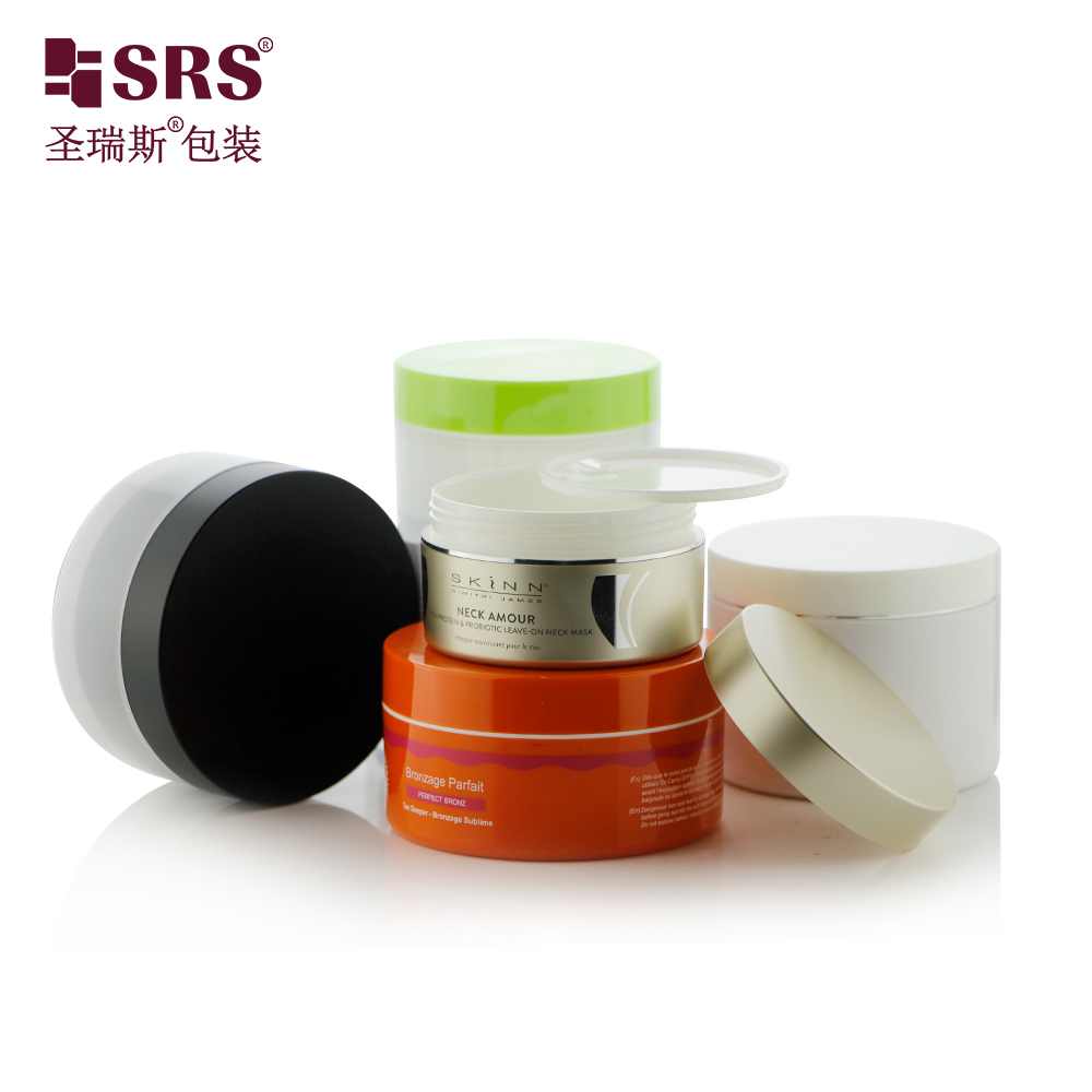 Hot sale cream jar Plastic Cosmetic Packaging cream Container Round Double Wall scrub cream jars