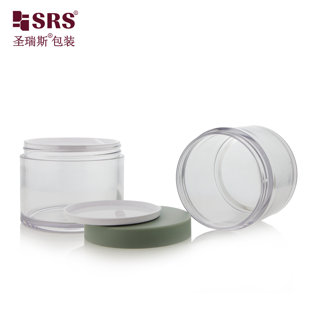 Customize Logo Matte Clear PET Cream Jars 250g Frosted Cosmetic Body Scrub Plastic Jar