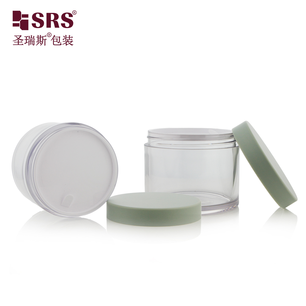 Customize Logo Matte Clear PET Cream Jars 250g Frosted Cosmetic Body Scrub Plastic Jar