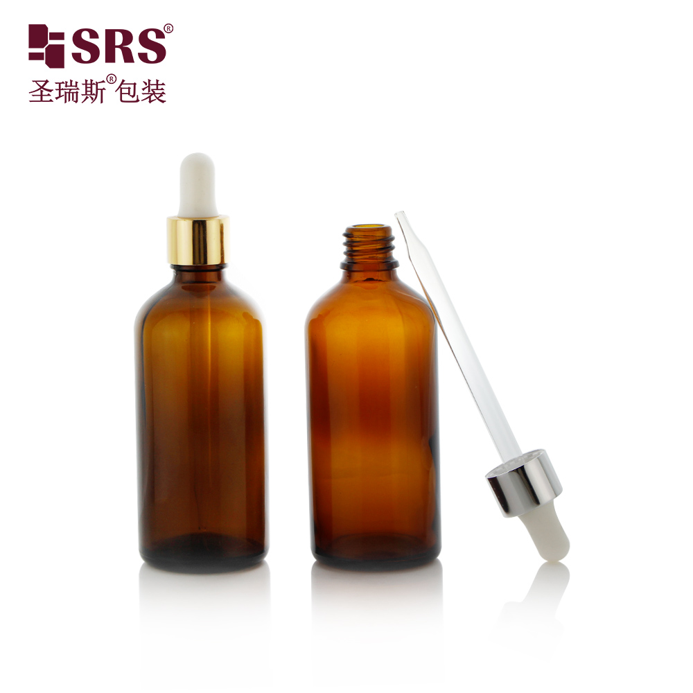 Dropper Bottle Blue Amber clear Green Glass Essential Oil Packaging 
