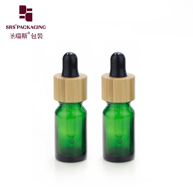Custom Frosted Essential Oil Empty Packaging 15ml 30ml 50ml 100ml Bamboo Dropper Bottle