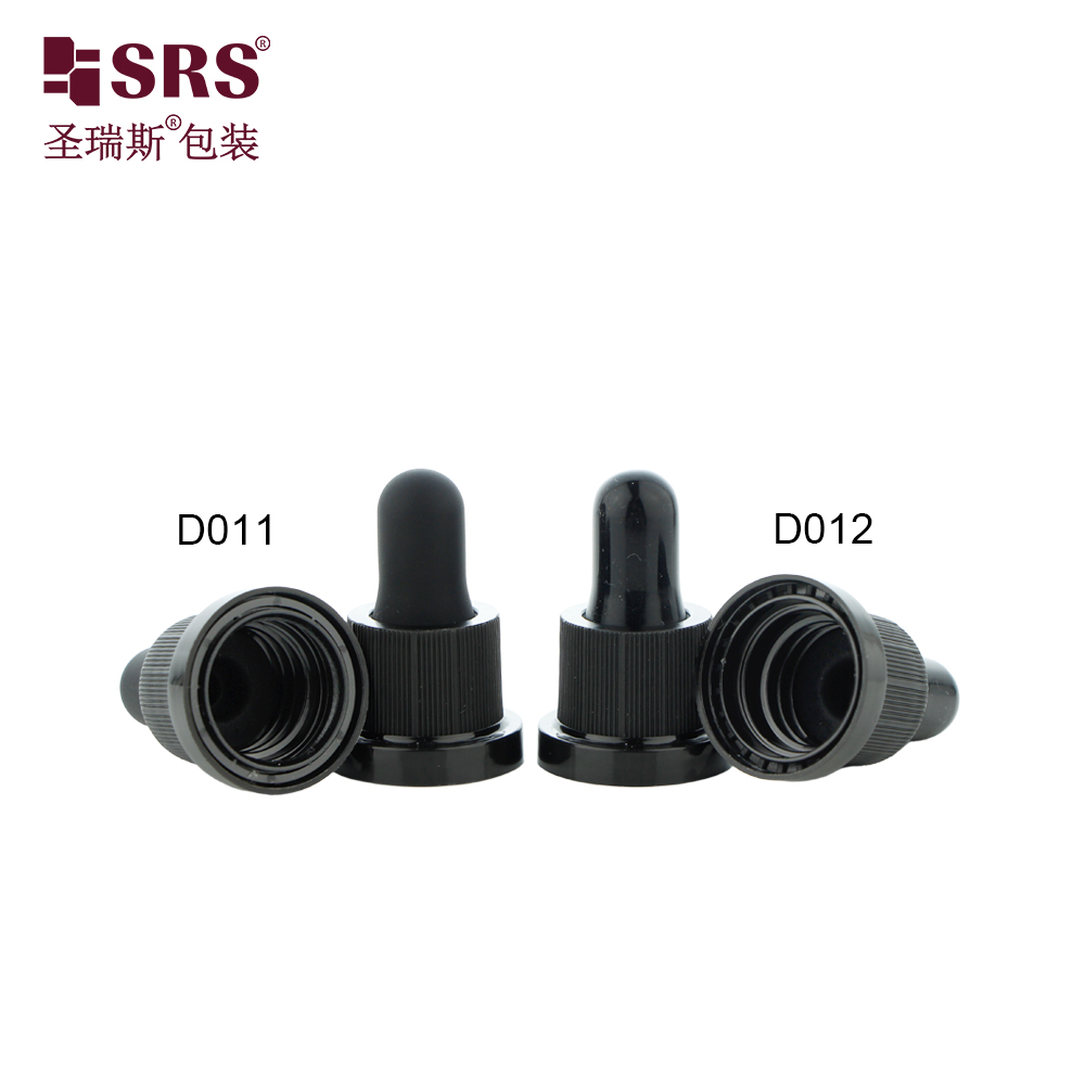 Factory New Product Custom Black Rubber Evident Temper Dropper Cap For Essential Oil 