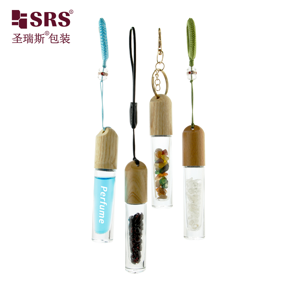 High Quality Metal Roller Ball 5ml 10ml Glass Roll On Bottles for Essential Oil with Wooden Ring Cap