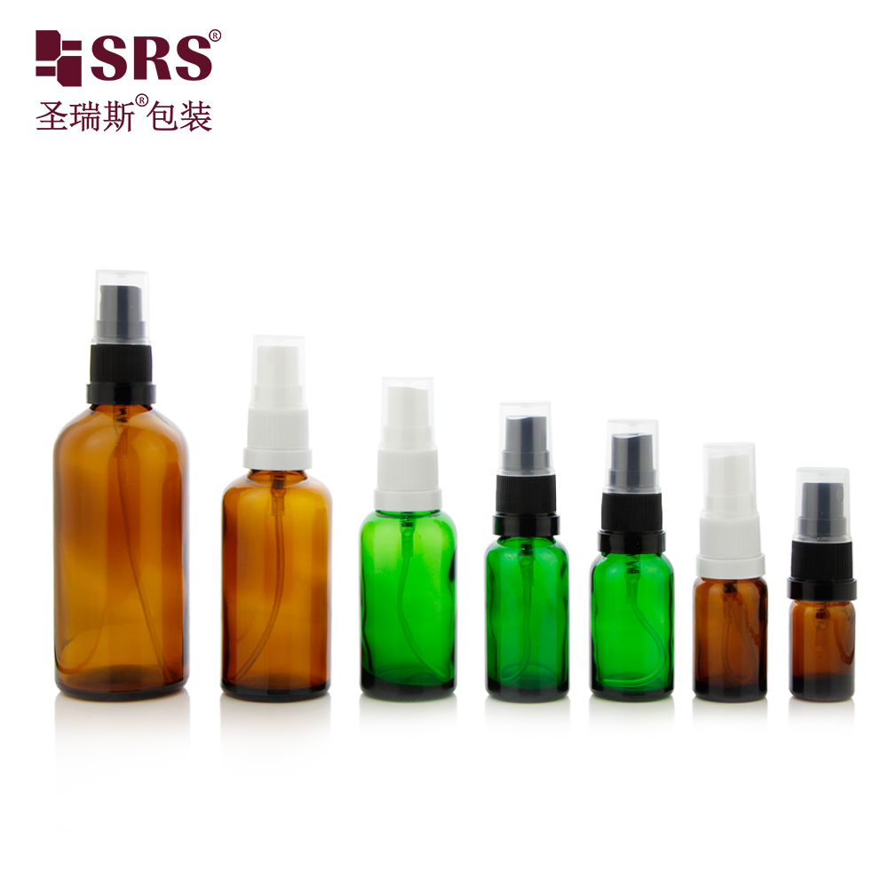 Empty 30ml 50ml 100ml Round Frosted Glass Essential Oil Fine Mister Room Tamper Proof Spray Bottle