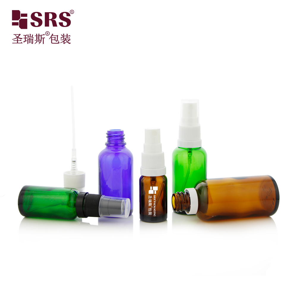 Empty 30ml 50ml 100ml Round Frosted Glass Essential Oil Fine Mister Room Tamper Proof Spray Bottle