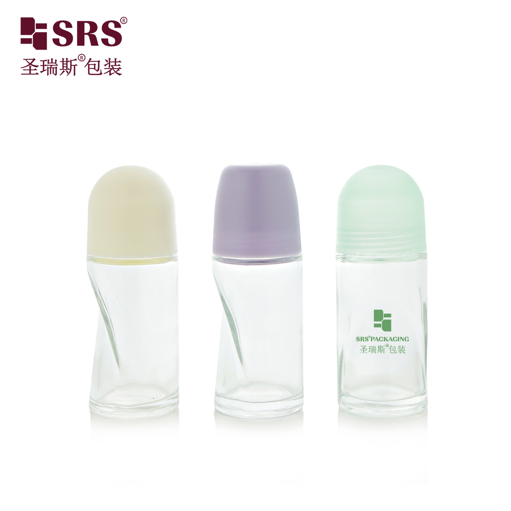 Empty Packaging 50ml Roll on Glass Bottle Deodorant Bottle for Essential Oils 