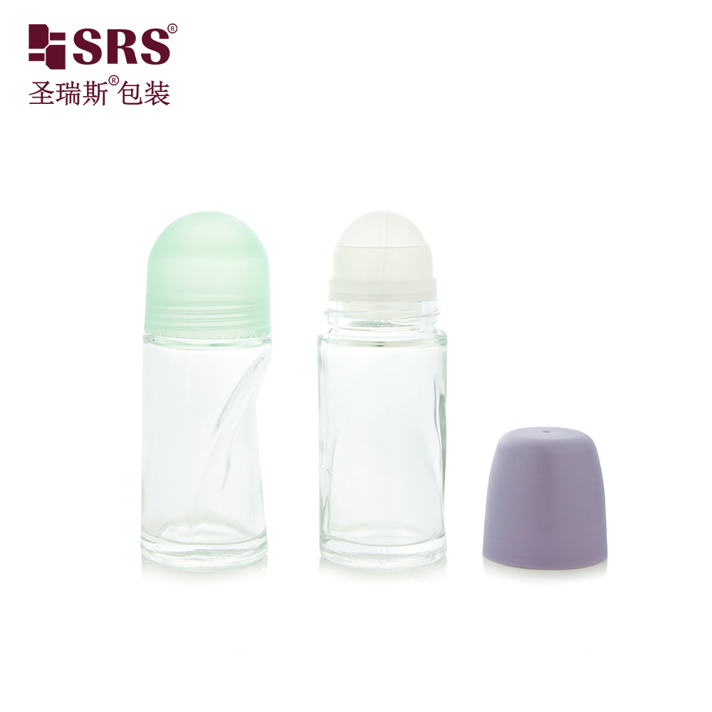 Empty Packaging 50ml Roll on Glass Bottle Deodorant Bottle for Essential Oils 