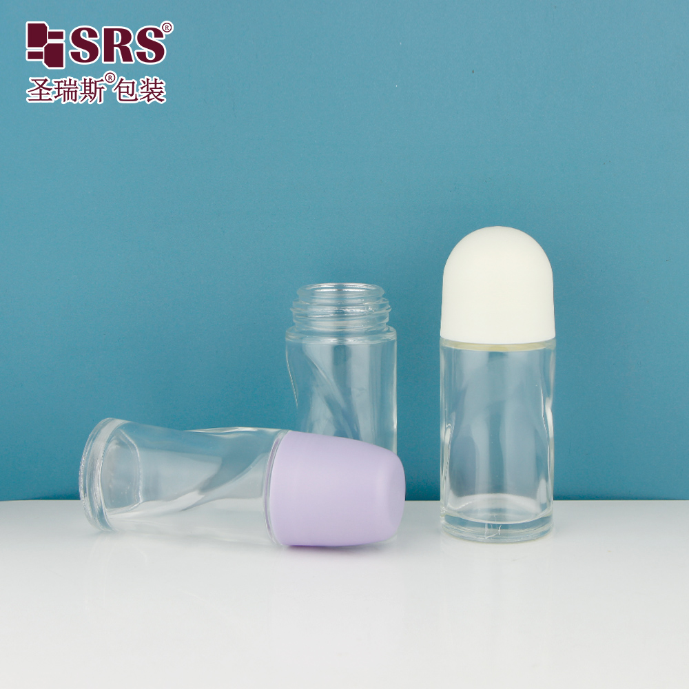 Empty Packaging 50ml Roll on Glass Bottle Deodorant Bottle for Essential Oils 