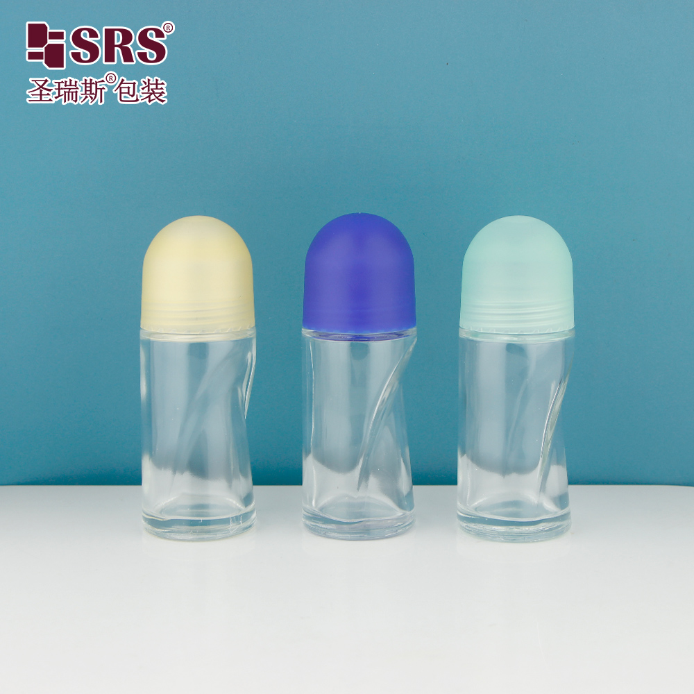 Empty Packaging 50ml Roll on Glass Bottle Deodorant Bottle for Essential Oils 