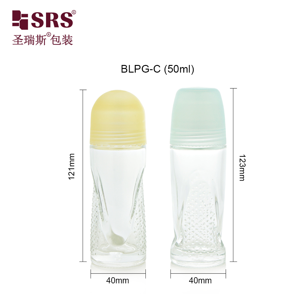 Wholesale Custom 50ml Empty White Refillable Plastic Roll on Bottle Deodorant Roller Container