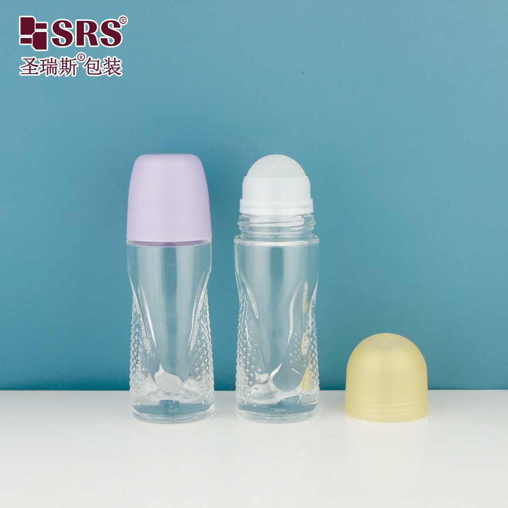 Wholesale Custom 50ml Empty White Refillable Plastic Roll on Bottle Deodorant Roller Container
