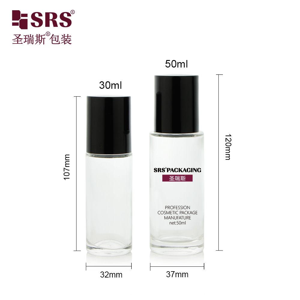 Wholesale 30ml 50ml Transparent Essential Oil Roller Bottle Round 1oz Roll on Glass Bottles