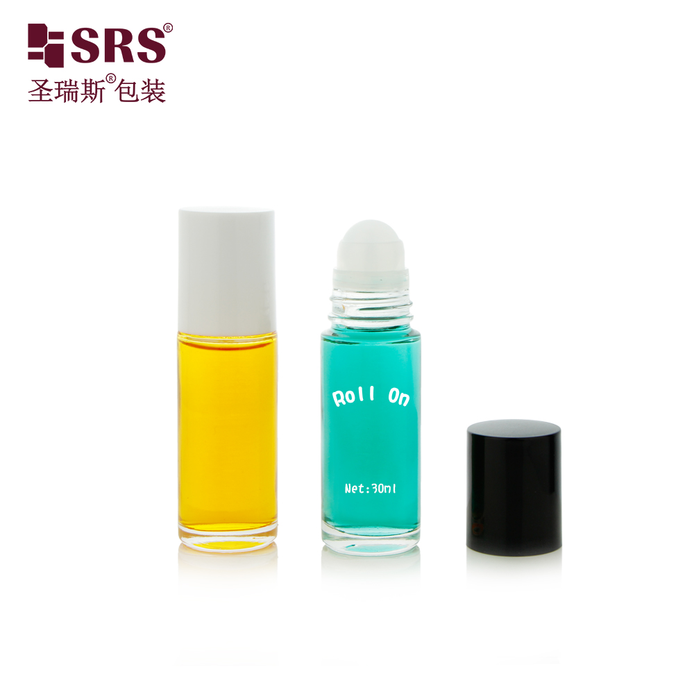 Wholesale 30ml 50ml Transparent Essential Oil Roller Bottle Round 1oz Roll on Glass Bottles