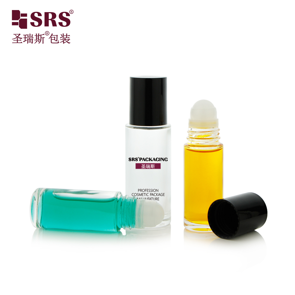 Wholesale 30ml 50ml Transparent Essential Oil Roller Bottle Round 1oz Roll on Glass Bottles
