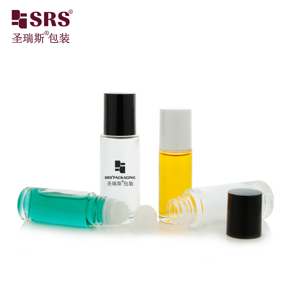 Wholesale 30ml 50ml Transparent Essential Oil Roller Bottle Round 1oz Roll on Glass Bottles