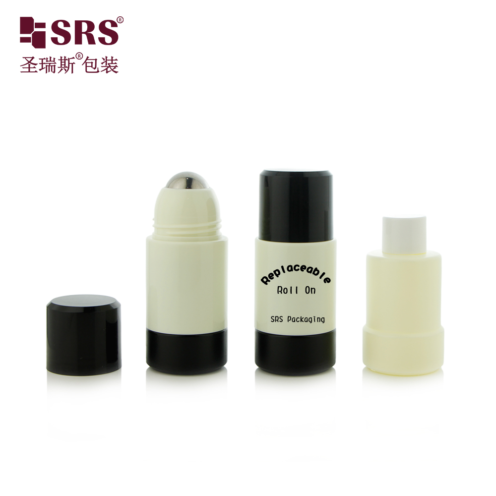 High Quality Plastic Perfume PP Underarm Roller Ball Big Replaceable Deodorant Roll on Bottle