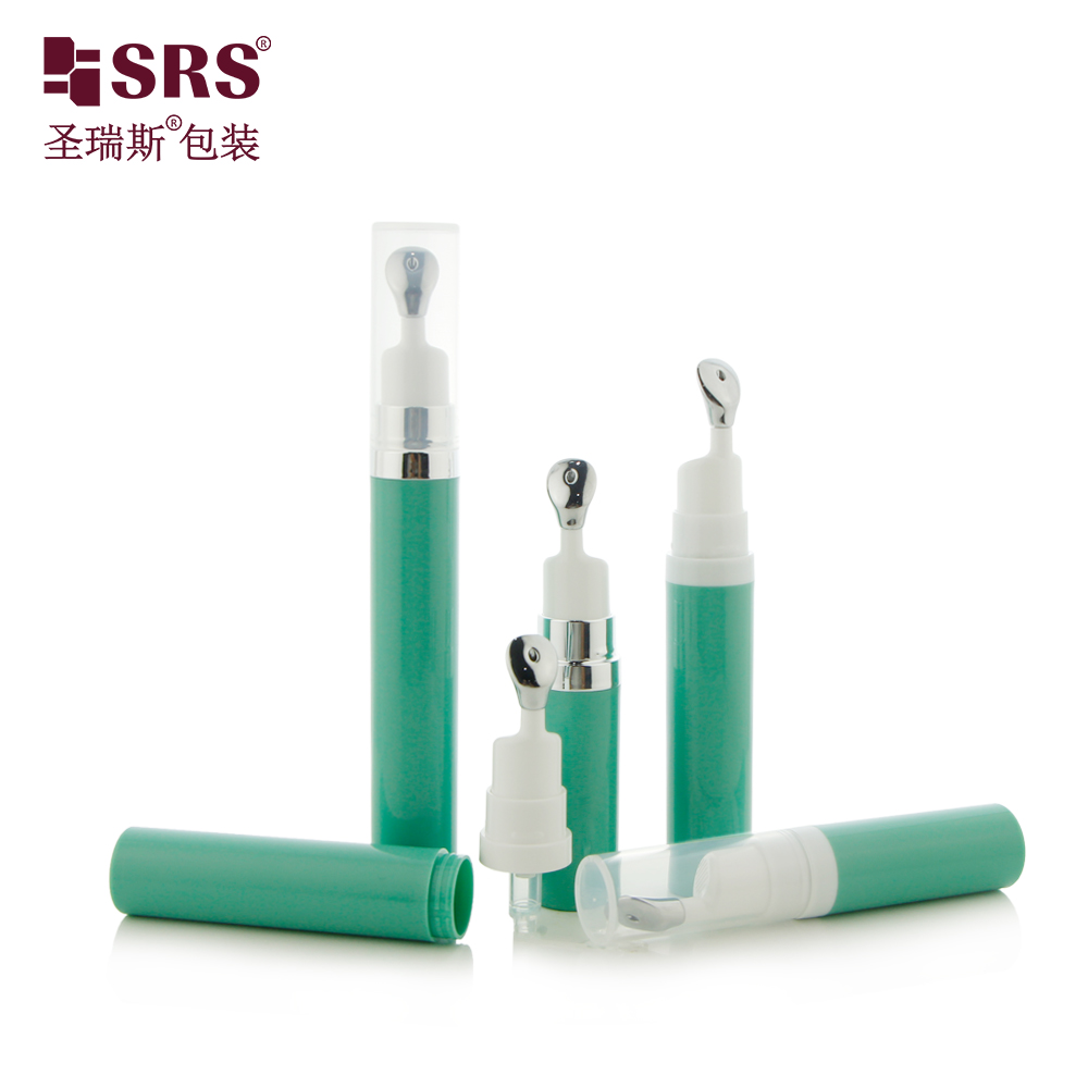 7.5ml 10ml 15ml Cosmetic Disposable Airless Syringe Bottle With Different Massage Pump Head