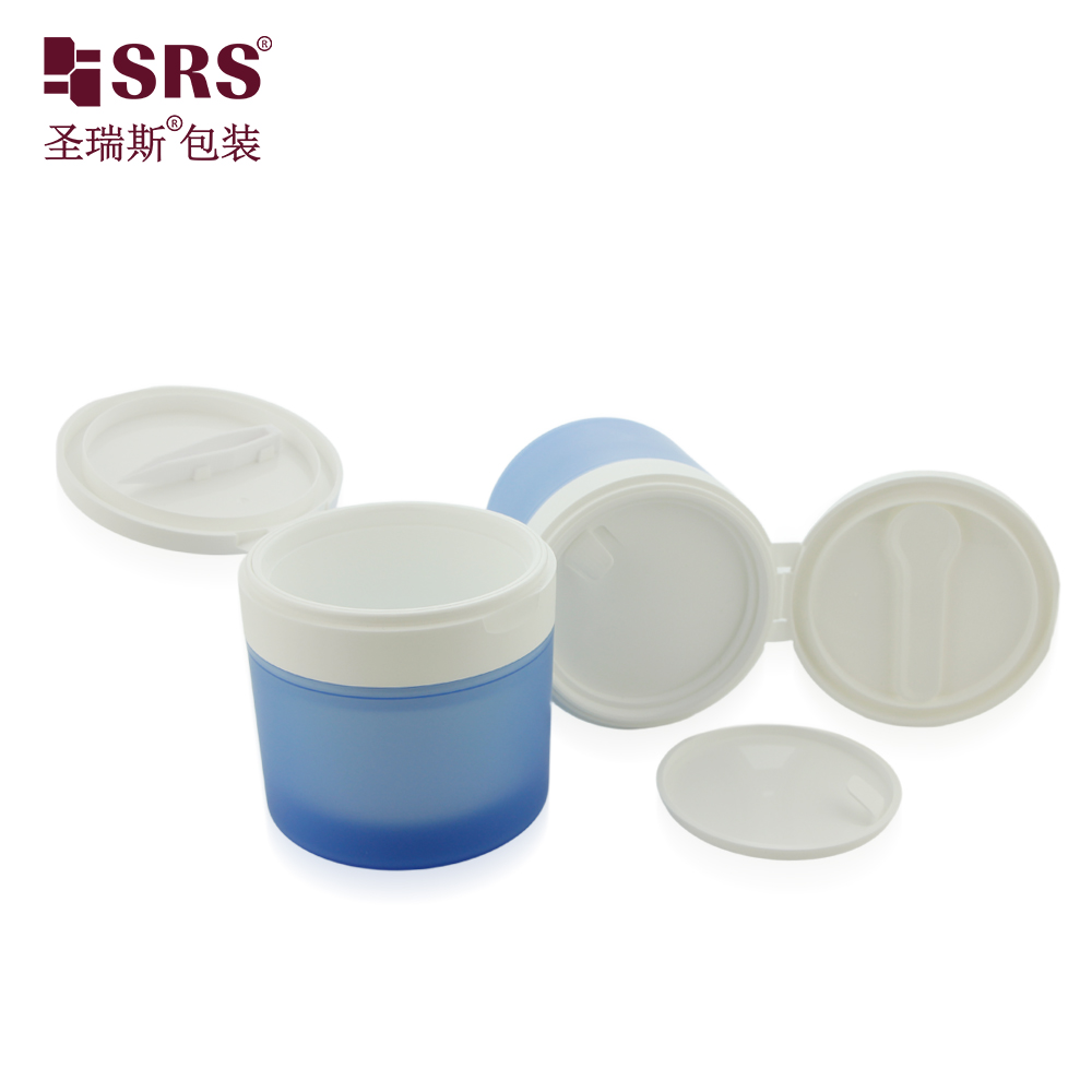Empty White PP Plastic Jar Container with Spoon Tweezers for Salicylic Acid Pads