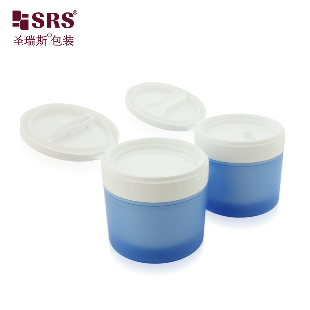Empty White PP Plastic Jar Container with Spoon Tweezers for Salicylic Acid Pads