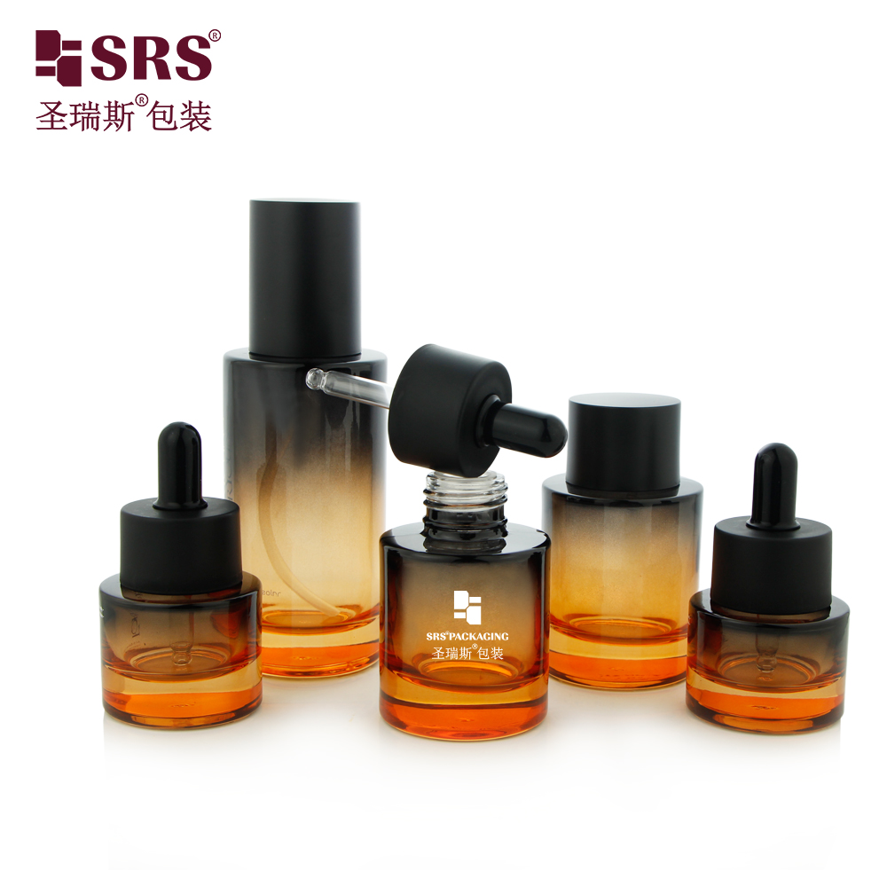 15ml 20ml 40ml 50ml 100ml 120ml 150ml Coating Spraying Gradient Empty Glass Bottle With Dropper Lotion Closures