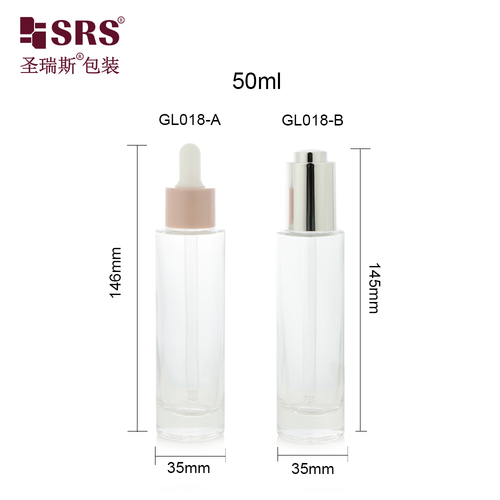 Wholesale 50ml Empty Custom Luxury Color Essential Oil Glass Dropper Bottle