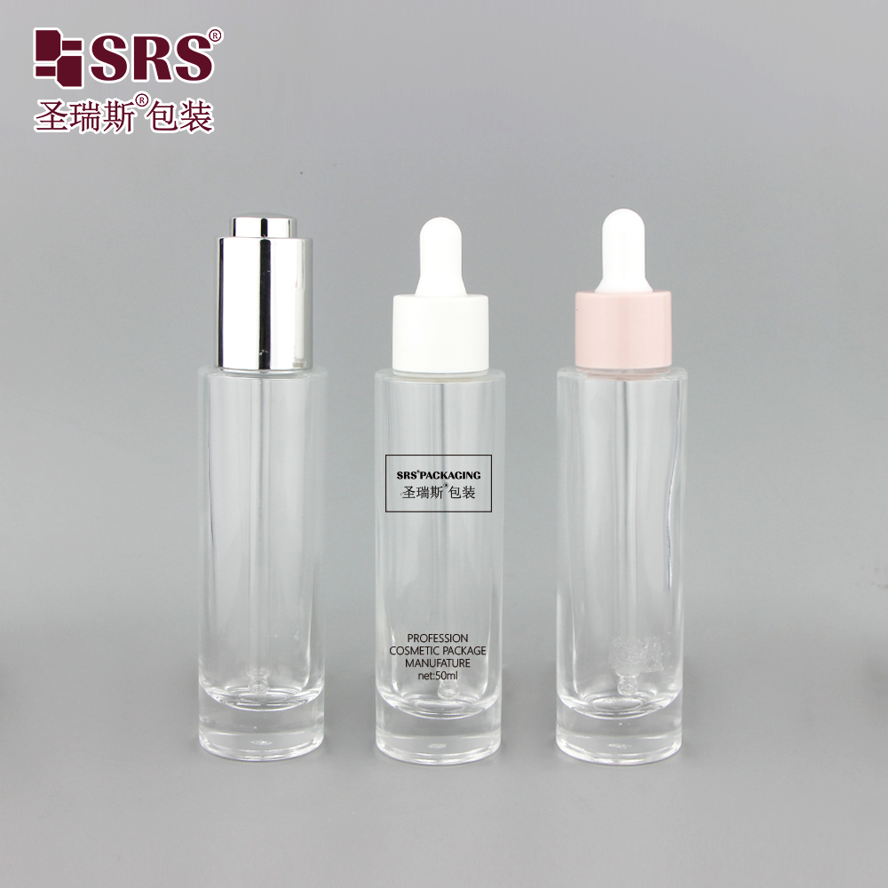 Wholesale 50ml Empty Custom Luxury Color Essential Oil Glass Dropper Bottle