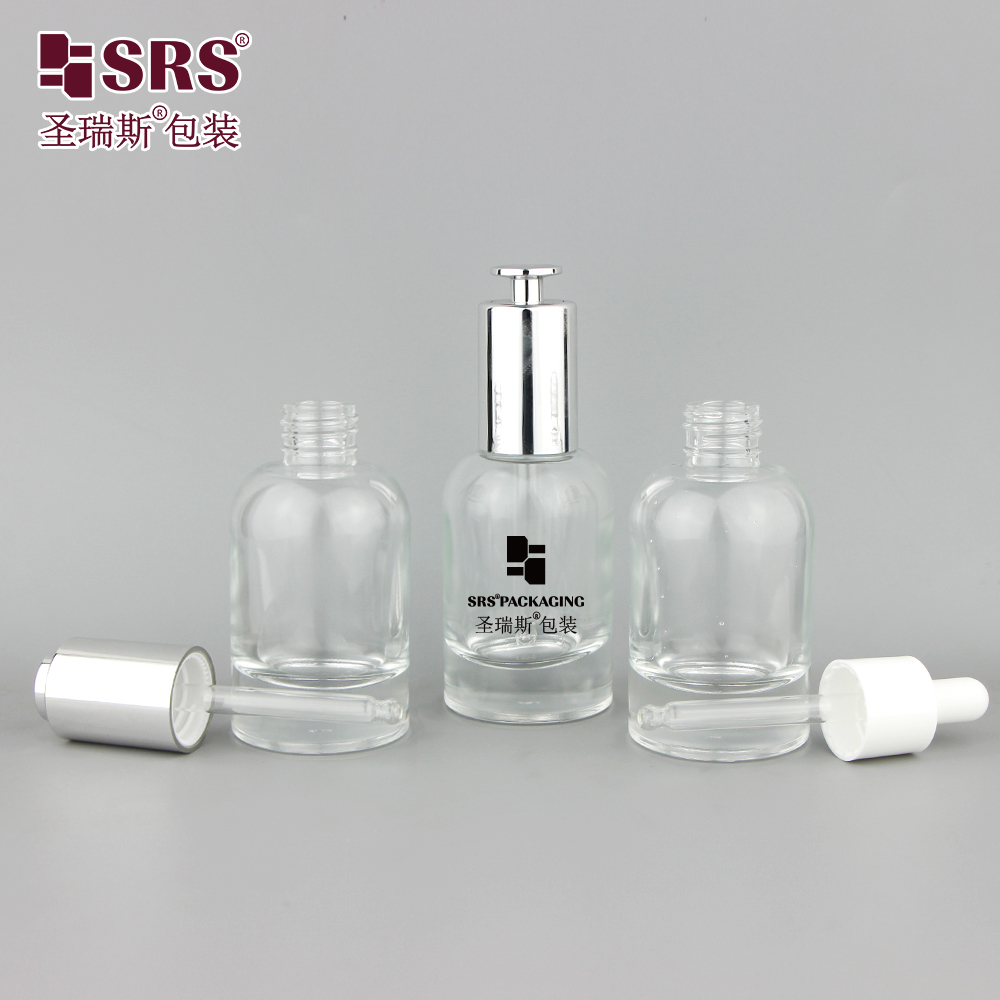 Fancy Empty Essential Oil Perfume 50ml Boston Glass Dropper Bottle for Skincare Serum
