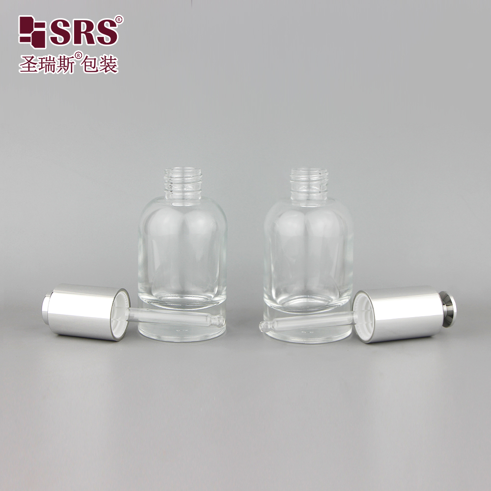Fancy Empty Essential Oil Perfume 50ml Boston Glass Dropper Bottle for Skincare Serum