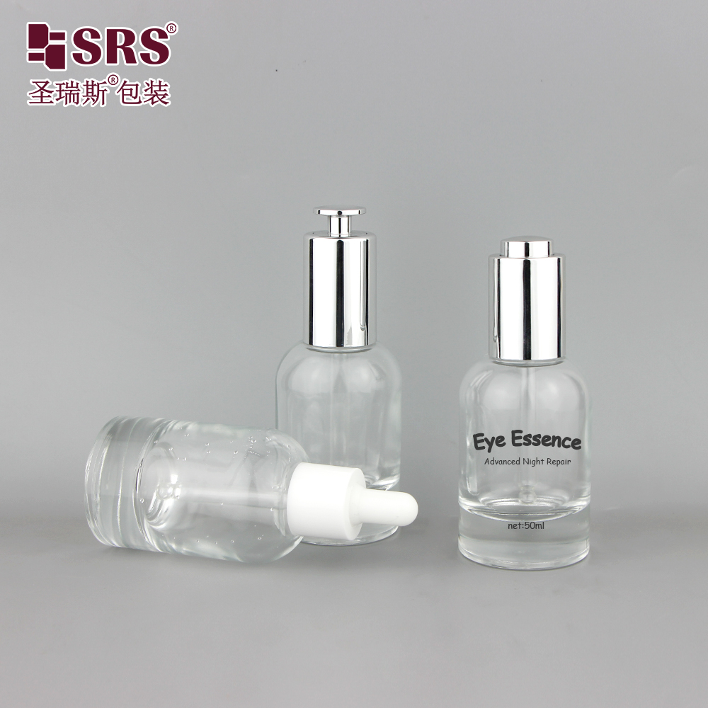 Fancy Empty Essential Oil Perfume 50ml Boston Glass Dropper Bottle for Skincare Serum