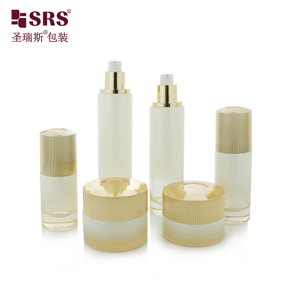 30ml 50ml 100ml 120ml Custom Gold Luxury Glass Lotion Bottle for Skin Care Packaging