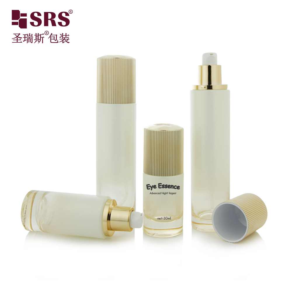 30ml 50ml 100ml 120ml Custom Gold Luxury Glass Lotion Bottle for Skin Care Packaging