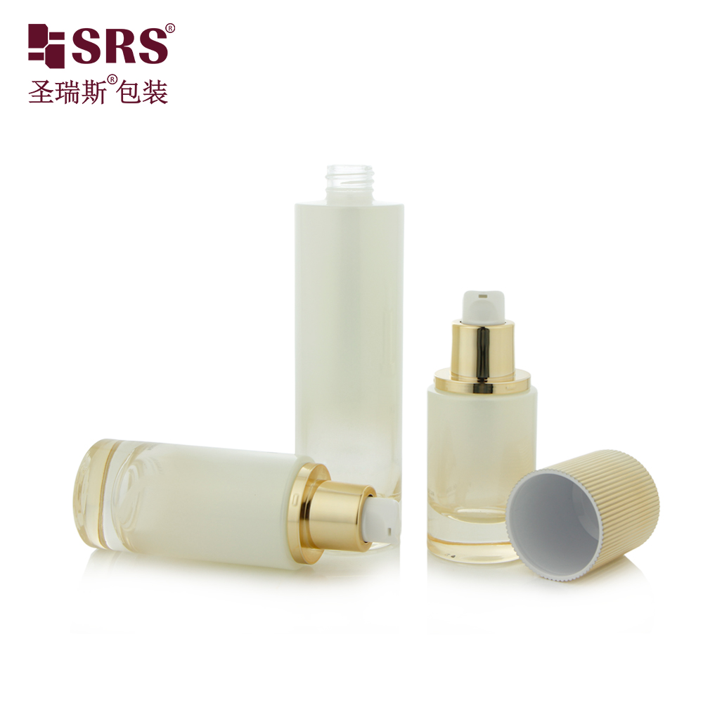30ml 50ml 100ml 120ml Custom Gold Luxury Glass Lotion Bottle for Skin Care Packaging