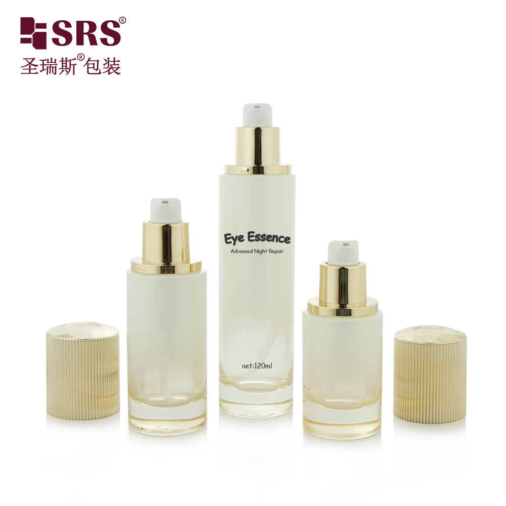 30ml 50ml 100ml 120ml Custom Gold Luxury Glass Lotion Bottle for Skin Care Packaging