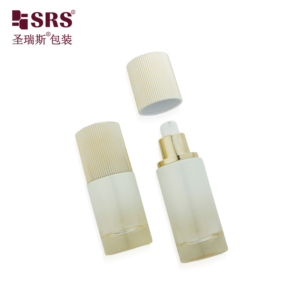 30ml 50ml 100ml 120ml Custom Gold Luxury Glass Lotion Bottle for Skin Care Packaging